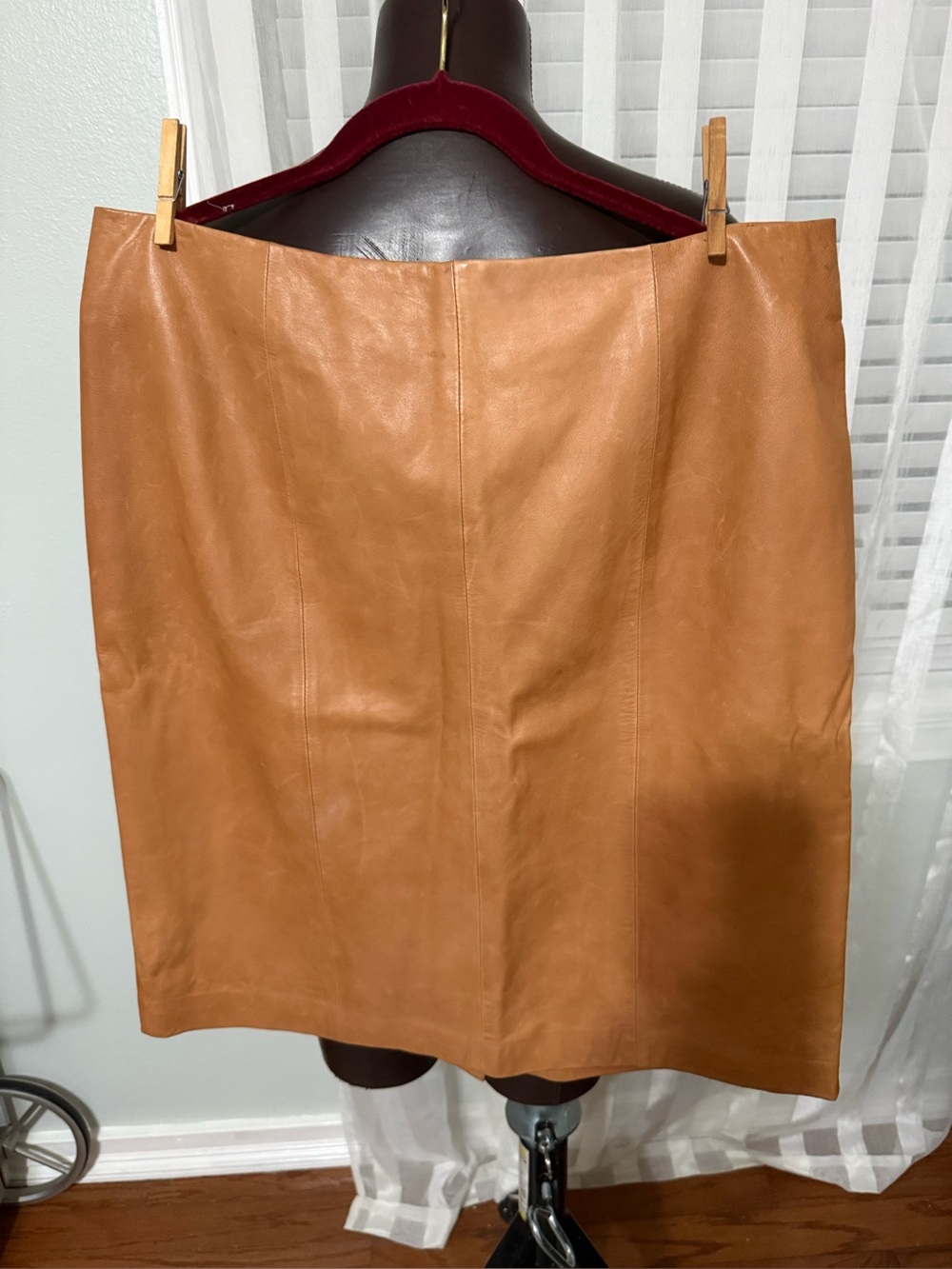 Talbots Tan Leather Pencil Skirt